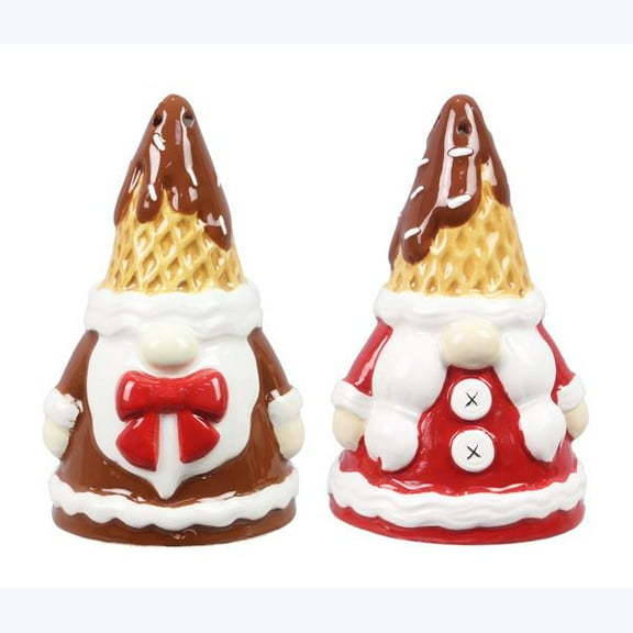 93046 - S/2 Ceramic Cocoa and Cookie Gnome Salt and Pepper Set