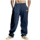 thumbnail image 2 of Pantalones largos para hombre, color liso, informales, lisos, a la moda, para exteriores, rectos, para playa, de poliéster, 2 of 9