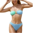 thumbnail image 2 of EGNMCR Bikini Set Women's Color Blocking Bikini Swimsuit (with Bra Pad Without Steel Support), 2 of 9