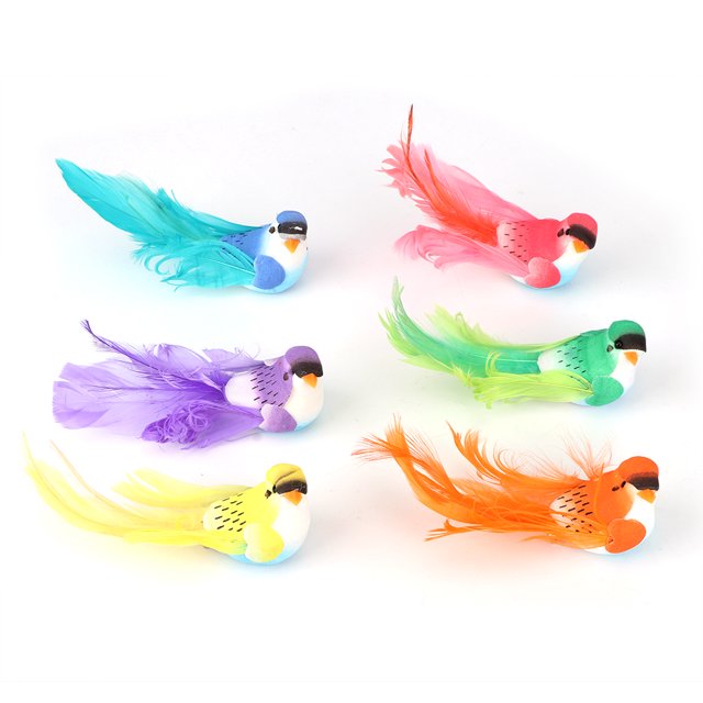 With Small Clip Durable 12Pcs Beautiful Artificial Bird, Simulation Bird Decor, Garden Window For Wedding Party Indoor Outdoor Ornament Flower Craft Scene