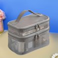 thumbnail image 6 of Double Layer Toiletry Bag Portable Small Tote Bags Bathroom Cosmetic Organizer Women Makeup Bag for Toiletries Essential Oil Gray, 6 of 9