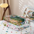 thumbnail image 5 of Manfei Cute RV Car Zipper Twin Comforter Sets with Fitted Sheet and 2 Pillowcases,Happy Camping Zipper Bedding Set,Pink Mint,Reversible, 5 of 7