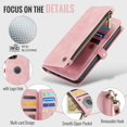 thumbnail image 4 of Logo View for iPhone 15 Plus Case Wallet with Credit Card Holder for Women Men RFID Blocking Suede PU Leather Snap Flip Zipper Strap Protective Phone Cases for iPhone 15 Plus 6.7", Pink, 4 of 14