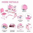 thumbnail image 5 of YNCE Desk for Kids, Kids Desk and Chair Set Height Adjustable for Girls, Kid Study Table and Chair Set with Widened Desktop Storage Drawer, 5 of 8