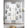 thumbnail image 2 of Black Dandelion Sheer Curtains 84 Inch Length 2 Panels Set for Living Room/Bedroom, Country Modern Minimalist Flower Kitchen Curtains Grommet Semi-Sheer Curtains Drapes Window Treatments 52"x84"x2, 2 of 7