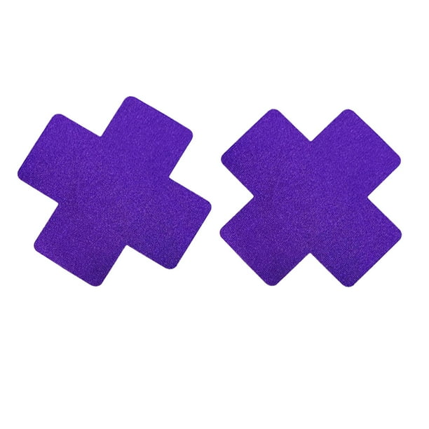 2 protectores de pecho desechables para mujer, finos y transpirables, con pétalos adhesivos. Púrpura