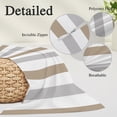 thumbnail image 4 of Brown Grey Stripe Body Pillow Cover 20x54, Modern Farmhouse Vertical Striped Decorative Pillowcase with Zipper, Microfiber Pillow Protector, Soft Breathable Long Lumbar Pillowcases for Women, 4 of 9