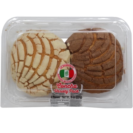 La Banderita Authentic Mexican Pastries Chocolate Baked Conchas 8 oz, 2 Count