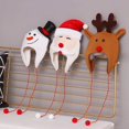 thumbnail image 2 of Gorro navideño de tela cepillada para niños y adultos, cuerda larga de dibujos animados, muñeco de nieve, alce, papá noel, regalo, decoración de ambiente navideño, 2 of 4