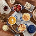 thumbnail image 4 of Lareina Mini Cocotte - 12oz Ceramic Casserole Dishes - Kitchen Casserole Sets With Handles And Lid - Small Baking Ramekins - Oven, Microwave & Dishwasher Safe - Set of 4 - Blue, 4 of 17