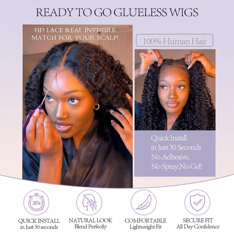Deep Wave Lace Front Wig Human Hair Glueless 180 Density Pre Plucked Natural 13x6 Deep Wave Lace Front Wigs Human Hair 180 Density Deep  main image 2