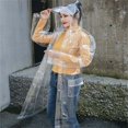 thumbnail image 4 of Chubasquero largo transparente Yinane chaqueta de lluvia EVA de moda para mujer L 112 cm 69 cm, 4 of 8