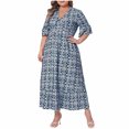 thumbnail image 2 of Liquidation d'Été 2025! Robe Grande Taille pour Femmes, Robe d'Été en Liquidation pour Femmes, Mode Sexy d'Été pour Femmes Grande Taille Imprimée Manches Courtes Col en V, 2 of 5