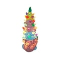 thumbnail image 4 of Easter Figurine with Stacked Tree Design Integrated Sculpted Beard and Faceted Bulb Accents for Tabletop Display Easter Decorations White, 4 of 4