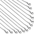 thumbnail image 6 of 12 Pack Necklace Chains 24 Inches Stainless Steel Snake Chain Necklace with Lobster Clasps for DIY Jewelry Making, 1.2 mm, 6 of 7