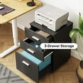 thumbnail image 2 of DEVAISE 3 Drawer Wood Mobile File Cabinet, Rolling Filing Cabinet for Letter/A4 Size, Black, 2 of 5