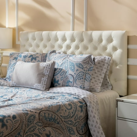 Noble House Conner Fabric Queen Full Headboard, Ivory - Walmart.com