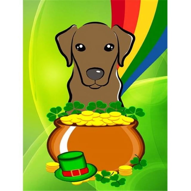 Carolines Treasures BB1978CHF Chocolate Labrador St. Patricks Day Canvas House Flag