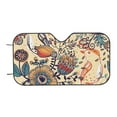 thumbnail image 7 of Picia Floral With Birds And Fantasy Flowers Curved Windshield Sunshade Accordion Folding Style Auto Shade for Car Truck SUV Van Blocks UV Ray Sun Visor Protector -Small, 7 of 7