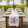 thumbnail image 4 of Independence Day Cherries Table Runner-36 Inch Long Red Blue Flowers on Wood Table Runners Linen Burlap Tablerunner for Kitchen Dining Room Holiday Party, 4 of 9