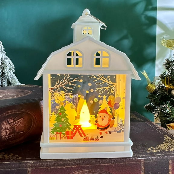 Isvgxsz Christmas Snow Globes Lantern, Christmas Lantern, Christmas Santa Snow Globe Decoration Lantern, Battery Operated LED Glittering Globe Decoration Santa Fall Decorations for Home