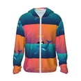 thumbnail image 2 of Uemuo Lighthouse and Whale Pattern Women's Full Zip UPF 50+ Sun Protection Hoodie Jacket Long Sleeve Sun Shirt Hiking Outdoor Performance with Pockets-3X-Large, 2 of 9