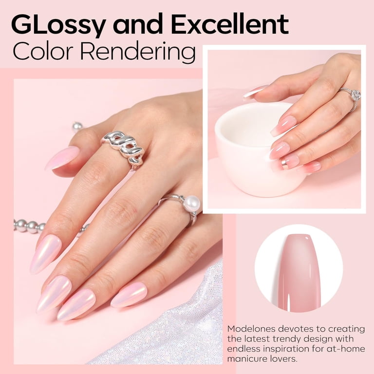 Modelones French Manicure Gel Set, White & Nude Pink, 15 ml photo 3