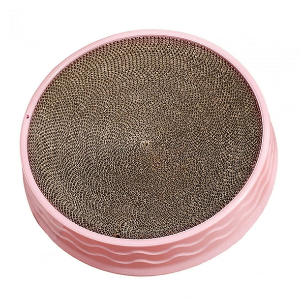 Cama rascador para gatos 2 en 1, tumbona para gatos, cuenco para afilar las garras, grande, redondo, de doble cara. rosa
