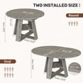 thumbnail image 6 of Hawsaiy Extendable Round to Oval Dining Table Set for 4–6, Space-Saving Wooden Table with Hidden Storage, Expandable Dining Table with Upholstered Chairs(Gray Table+4 Beige Chairs), 6 of 10