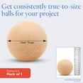 thumbnail image 4 of 3 inch Round Wooden Balls for Crafts, Unfinished and Smooth Round Birch Hardwood Ball, and Wooden Sphere, by Woodpeckers, 4 of 8
