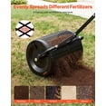 thumbnail image 3 of 16.5 Inch Heavy Duty Peat Moss Spreader Adjustable T Handle Powder Coated Steel Garden Roller for Grass Seed Planting, 3 of 7