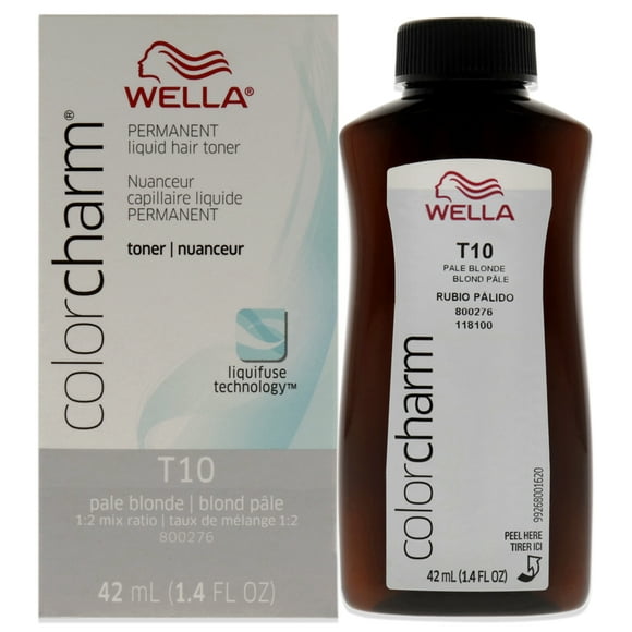 Tónico Líquido Permanente Color Charm T10 Rubio Pálido Wella Unisex 1.4 oz