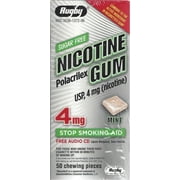 Rugby Sugar-Free Nicotine Stop Smoking Aid Mint Flavor Polacrilex Gum, 4 mg, 50 Count
