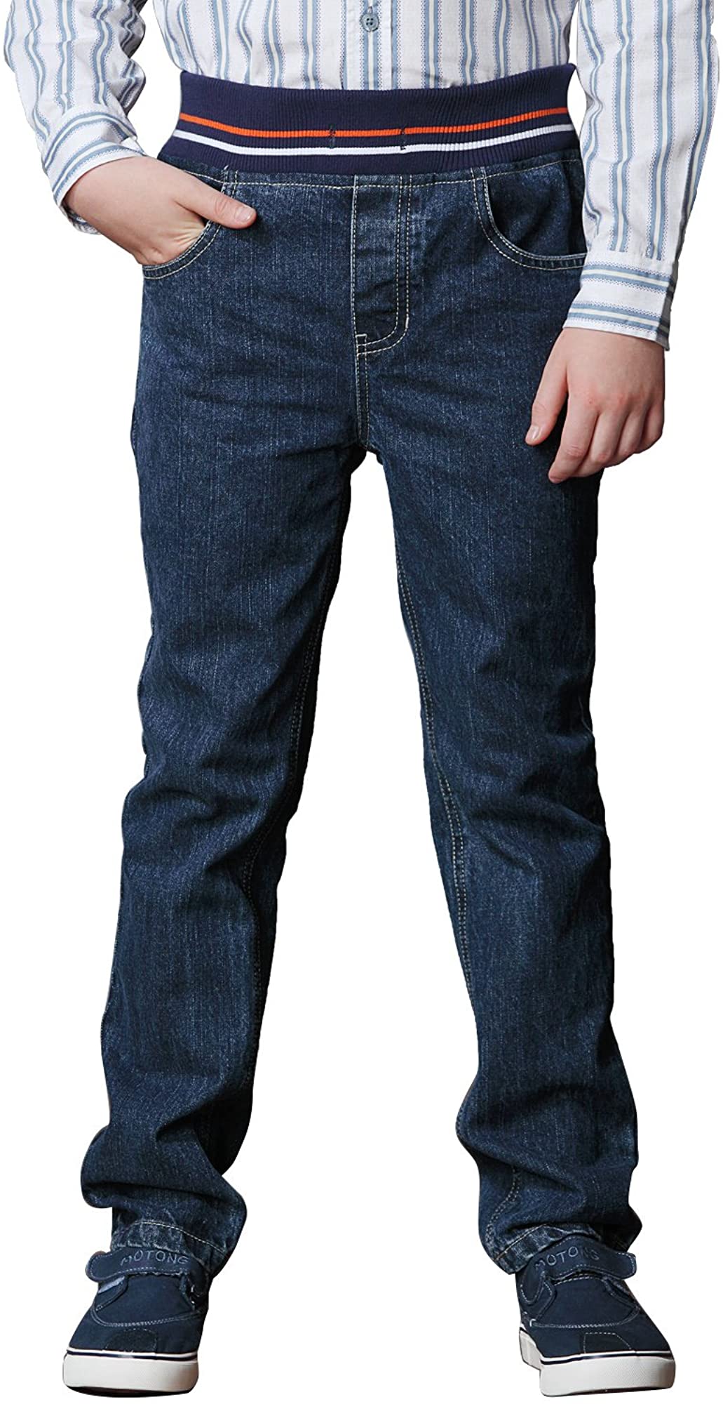 LeoLily Big Boys Kids Husky Rib Waist 