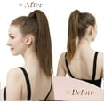 thumbnail image 4 of Aorsher Long Straight Ponytail Extension 22 Inch Wrap Around Auburn Ponytail Hair Extension Synthetic Heat Resistant Clips in Hairpiece for Women, 4 of 6