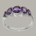 thumbnail image 2 of LBG British Made 10k White GoldWomens Ring Natural Amethyst Band Ring - 33 size options - Size 7.5, 2 of 6
