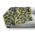 thumbnail image 3 of Grey and Yellow Soft Flannel Fleece Throw Blanket, 3D Print Inspired Modern Geometrical Boxes Cubes Image, Cozy Plush for Indoor and Outdoor Use, 50" x 70", Mustard Yellow, by Ambesonne, 3 of 6