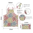 thumbnail image 7 of Pioneer Flower Floral Print Pattern Apron-Garden Aprons for Women with Pockets-Cotton Linen Waterproof Kitchen Cooking Gardening Aprons Adjustable for Kitchen,Cooking,BBQ and Salon 33x27 Inch, 7 of 7