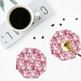 thumbnail image 4 of Picia Rose Rabbit Printed Leather Coasters for Drinks, 4" Drink Coasters Set of 4 for Tabletop Protection, Handmade Luxurious Home Décor and Housewarming Gift -Octagon, 4 of 6