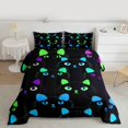 thumbnail image 2 of Homewish Kawaii Animal Black Cat Full Size Comforter Sets 3-Piece for Teens,Cartoon Pets Bedding Comforter Set,Abstract Gradient Lightweight Bedding Sets,Ultra Soft Home Decor,Reversible, 2 of 8