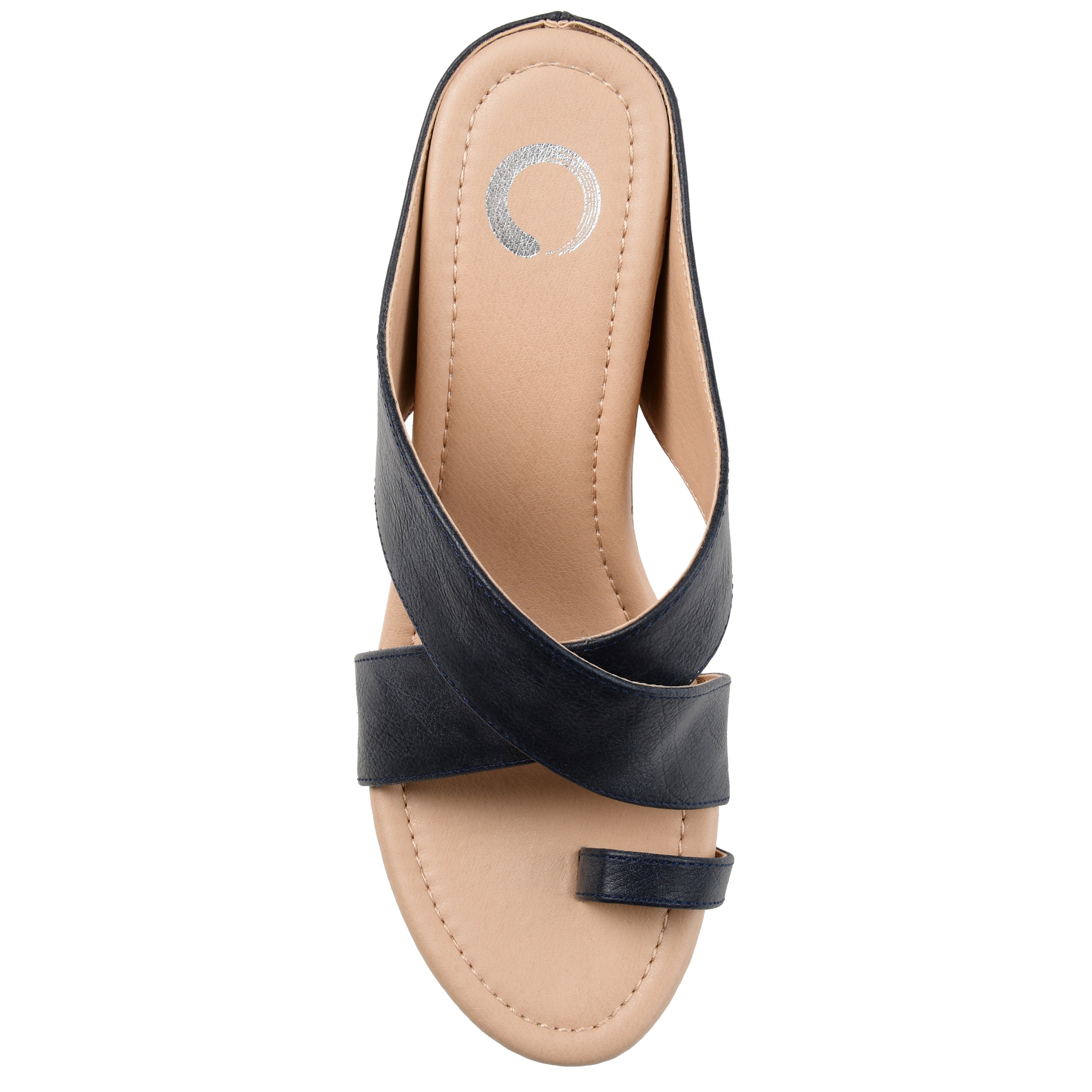 Journee Womens Rayna Wedge Heel Slip On Sandals