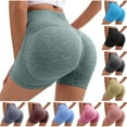 thumbnail image 4 of Yoga Shorts Womens High Waist Breathable Quick-dry Short Leggings Workout Gym Shorts Stretchy Butt Lifting Tights Shorts Sky Blue,S, 4 of 5