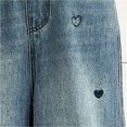 thumbnail image 6 of XEGLSBU Girls Jeans Size 6 Girls Casual Pants Autumn Denim Trousers with Heart Embroidery Wide Leg Straight Design Comfortable Blend Blue Size 6-7 Years, 6 of 6