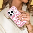 thumbnail image 5 of for iPhone 14 Pro Max Case for Women Girls, Cute Curly Wave Frame Shape Design, Solid Color Lines Water Pattern for Women, Shock-Absorbing and Fall-Resistant for iPhone 14 Pro Max 6.7"-Pink, 5 of 13