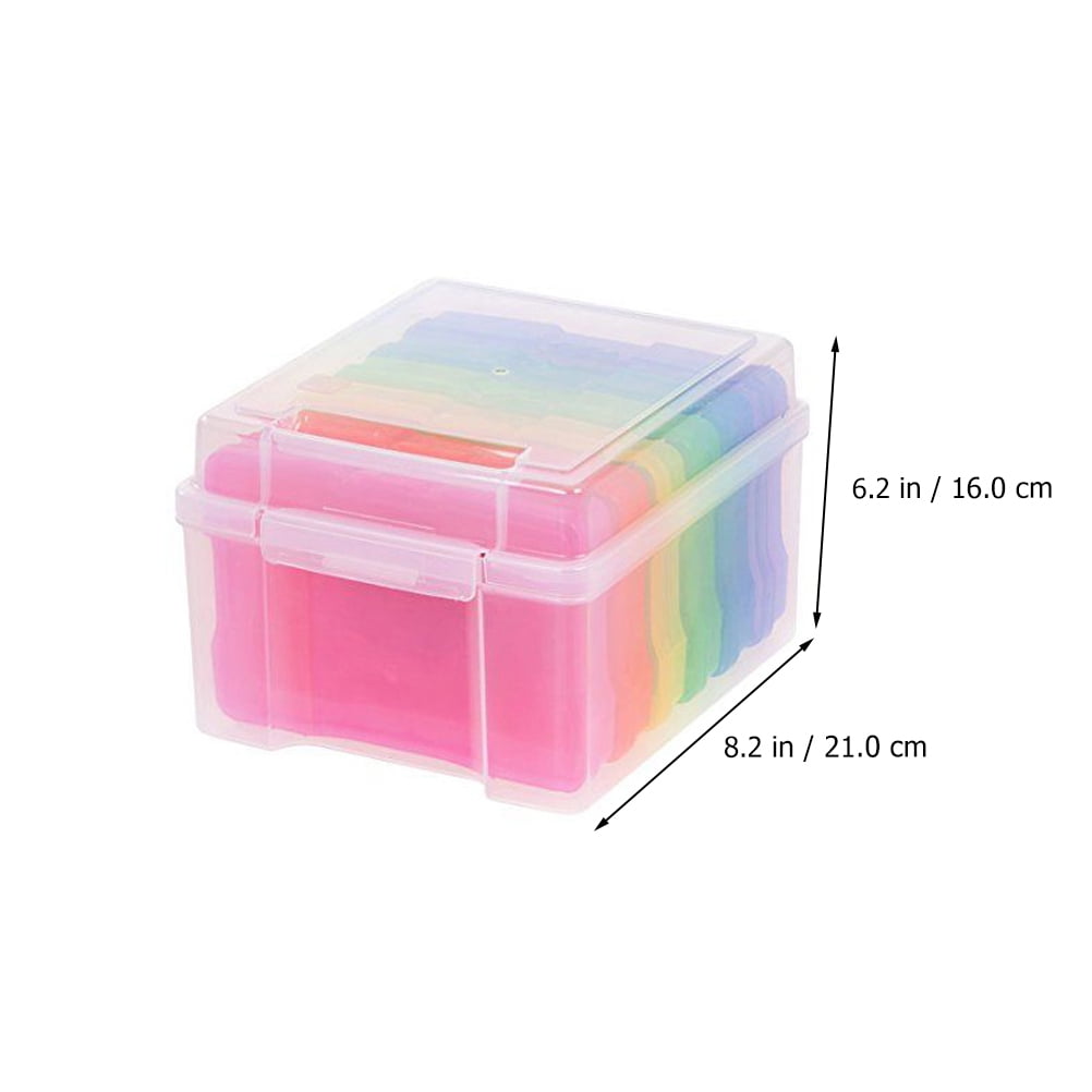 PBPBOX 1Set Photo Storage Case Plastic Organizer with Dividers for Greeting Cards and Scrapbook
