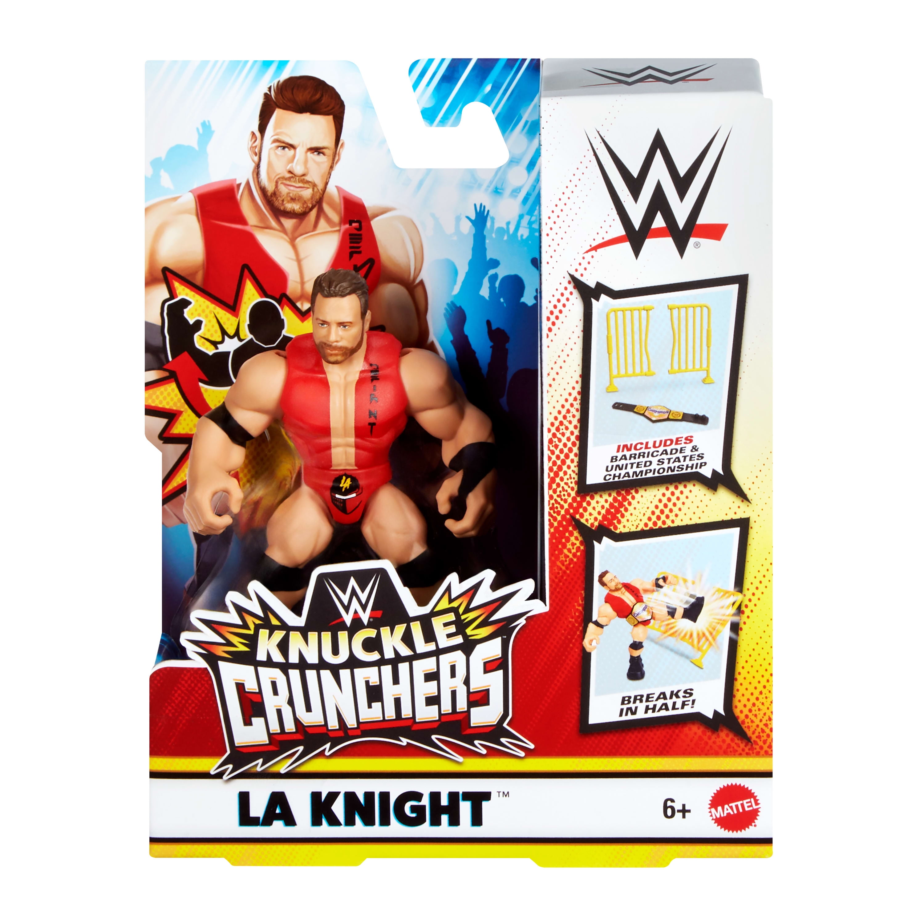WWE Knuckle Crunchers Action Figures & Accessories, Bone-Crunch Sound, 3.25-inch (Styles May Vary)