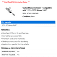 thumbnail image 2 of Clutch Master Cylinder - Compatible with 1970 - 1973 Nissan 240Z 1971 1972, 2 of 2