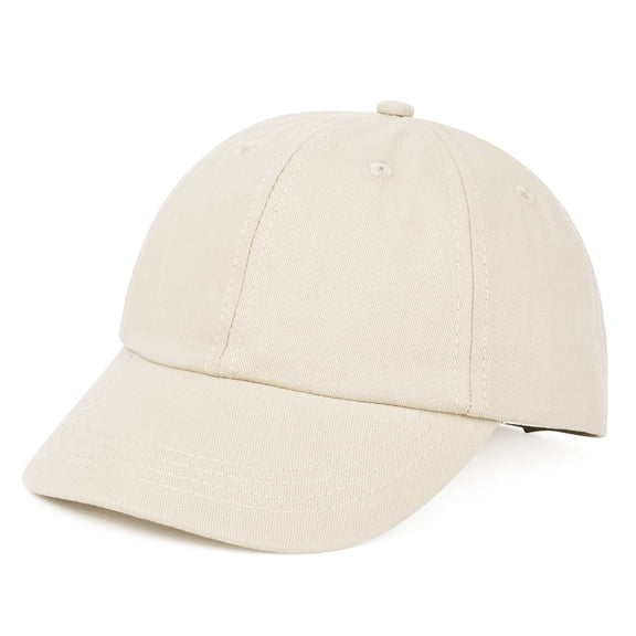 TOPTIE Kids Baseball Cap Girls & Boys Low Profile Cotton Sun Hat 2-7 Years Old-Beige-M