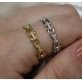 thumbnail image 2 of Sterling Silver Horseshoe Link CZ Ring, 2 of 3