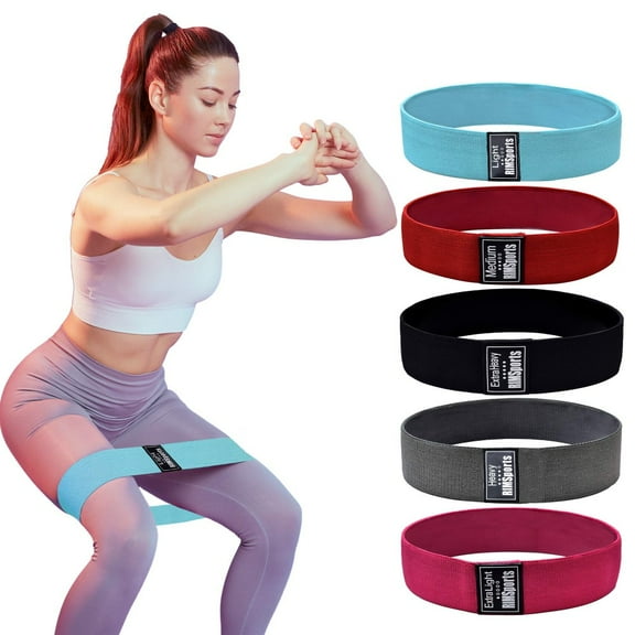 RIMSports Hip Resistance Bands for Workout Booty Glute Legs and Butt, Pack of 5